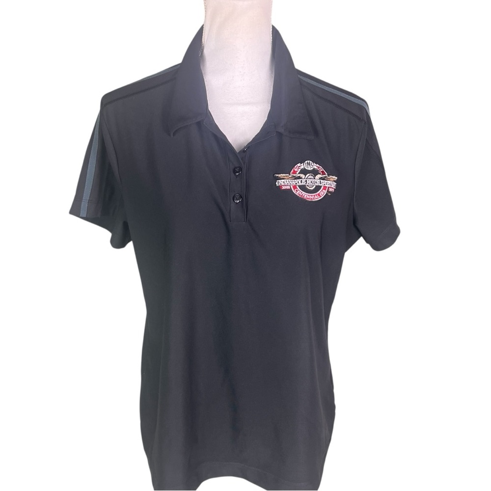Nike Indianapolis Motor Speedway Dri Fit Polo Golf Shirt Black Women’s Large